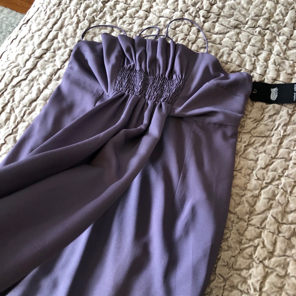 Naked Zebra Pleated Front Dress Purple NWT Small - Picture 6 of 13